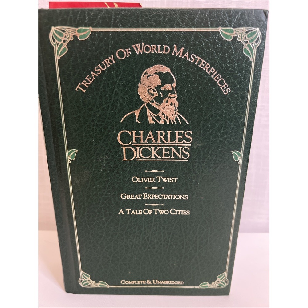 Treasury Of World Masterpieces Charles Dickens 3 Stories Green Binding Hardcover
